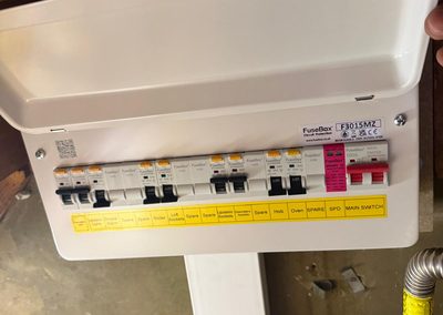 New consumer unit with every circuit labelled