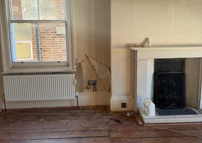 Front room during a full house rewire