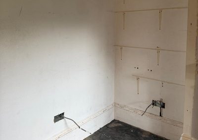 Sockets chased in and wired during a rewire