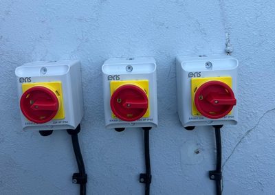Three outdoor rotary isolator switches